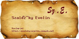 Szalóky Evelin névjegykártya